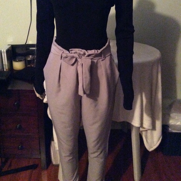 Gray Tie-front Bottoms - Picture 1 of 5